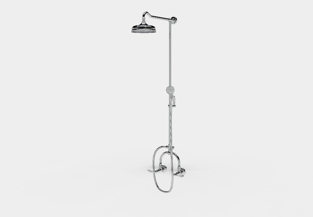  Wall mounted external shower set with shower head and handset 