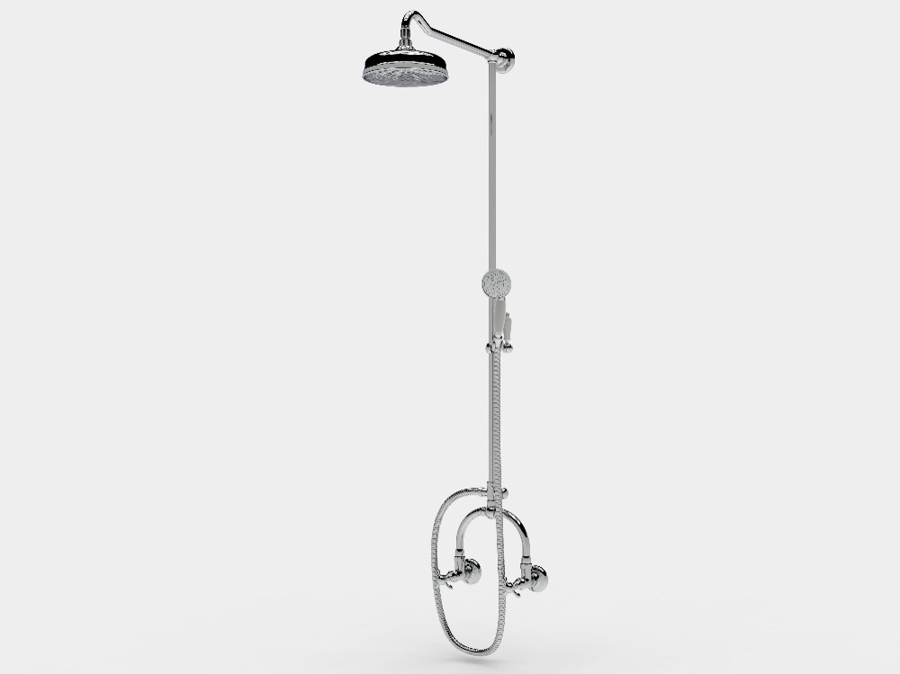 Wall mounted external shower set with shower head Ø200 and handset