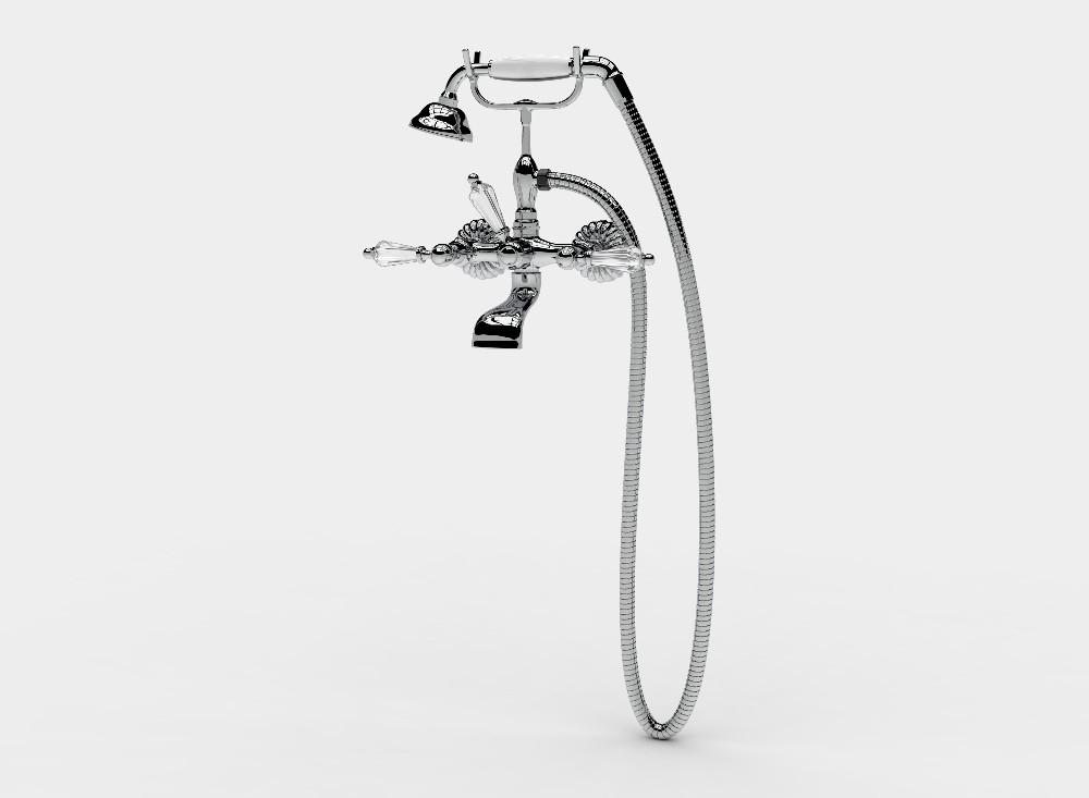 Shower set with thermostatic mixer shower head Ø200 and handset